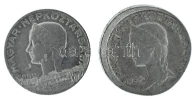 1959. 5f Al anyaghiba + 1960. 5f Al technológiai hibás veret (látványosan félrevert) T:XF Adamo F2.1