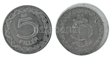 1959. 5f Al anyaghiba + 1960. 5f Al technológiai hibás veret (látványosan félrevert) T:XF
Adamo F2....