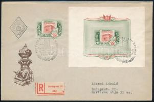 1955 Állami Nyomda bélyeg és blokk Budapest helyi FDC-n / Mi 1422 + block 25 on local FDC