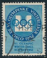 1952 Az oslói téli olimpia norvég levélzárója, ritka!