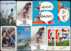 1979-1984 Pepsi reklámos kártyanaptárak (közte Pelét ábrázoló), 10 db, vegyes állapotban