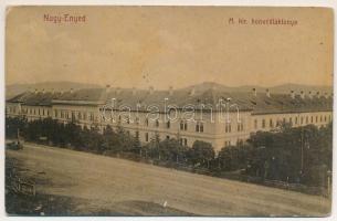 1908 Nagyenyed, Aiud; M. kir. honvéd laktanya. W. L. (?) No. 452. / military barracks (ázott / wet damage)
