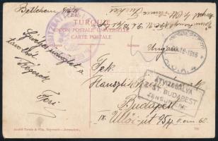 1916 Tábori posta képeslap Betlehemből / Field postcard from Betlehem "K.u.K. GEBIRGSHAUBITZBATTERIE" + "A.O.K.4"
