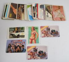 Vegyes kártyanaptár tétel, kb. 100 db