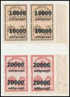 1946 Számlailleték 10.000 adópengő + 20.000 adópengő ívszéli párok