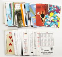 Vegyes kártyanaptár tétel, kb. 100 db