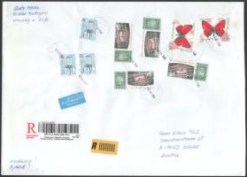 2008-2017 12 db nagyalakú futott levél, magas értékű bérmentesítésekkel