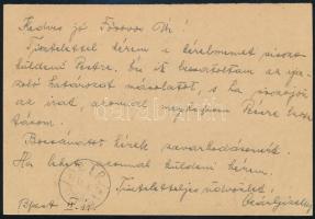 1945 (2. díjszabás) Ajánlott levelezőlap 7P bérmentesítéssel Pécsre / Registered postcard