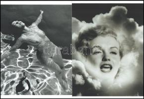 cca 1953 André de Dienes (korábban Ikafalvi-Dienes Andor György) (1913-1985) magyar - amerikai fotóriporter és fotóművész felvételei (Lebegés; Marilyn Monroe), 2 db modern nagyítás, jelzés nélkül, 21x15 cm