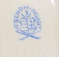 Herendi Viktória mintás levél alakú tálka, jelzett, hibátlan, 15x8,5 cm