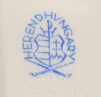 Herendi Viktória mintás levél alakú tálka, jelzett, hibátlan, 15x8,5 cm