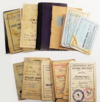 Vegyes igazolvány, okmány tétel, összesen kb. 25 db, közte SZDP tagsági könyvek, munkakönyvek, stb.