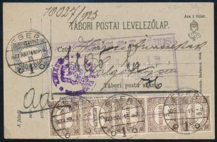1923 Levelezőlap 6 db Hivatalos bélyeggel / Postcard with Official stamps "EGER"