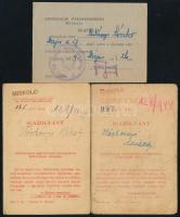 1942-1944 Miskolc, 2 db igazolvány különleges légvédelmi szolgálatra kötelezett részére + 1959 Légoltalmi parancsnokság igazolása lakossági tájékoztató oktatásról