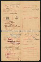 1942-1944 Miskolc, 2 db igazolvány különleges légvédelmi szolgálatra kötelezett részére + 1959 Légol...