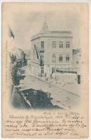 1902 Marosvásárhely, Targu Mures; Posta és távirda palota. Bogdán F. kiadása / postal palace (ázott / wet damage)