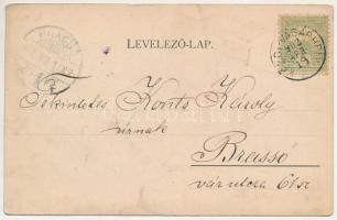 1902 Marosvásárhely, Targu Mures; Posta és távirda palota. Bogdán F. kiadása / postal palace (ázott ...