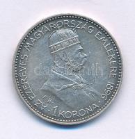 1896KB 1K Ag "Millenium / Ferenc József" T:XF patina Adamo K5.2