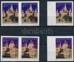 1982 3 db Bélyegnap vágott sor, közte párok / 3 x Mi 3571-3572 imperforate set