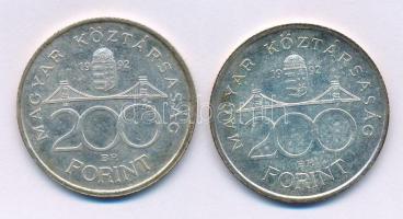 1992. 200Ft Ag "MNB" (2x) T:UNC,AU Adamo F13