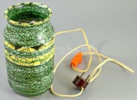 Éjjeli lámpa. Mázas kerámia, jelzés nélkül, hibátlan 22 cm