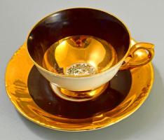 cca 1930/40 Roschützer Porzellanfabrik Unger &amp; Schilde art deco stílusú kávés készlet. Jelze...