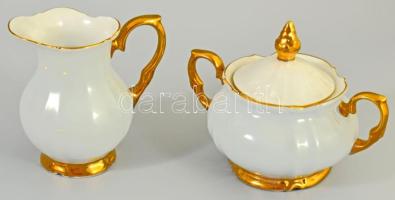 cca 1930/40 Roschützer Porzellanfabrik Unger &amp; Schilde art deco stílusú kávés készlet. Jelze...