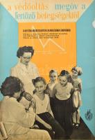1964 A védőoltás megóv a fertőző betegségektől. Egészségügyi felvilágosító plakát, ofszet, papír, Egyetemi Nyomda, lapszéli sérüléssel, 67x47 cm