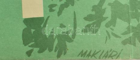 cca 1950-60 Maklári Ernő: Egészségére válik a táborozás, ha.. Plakát, papír, jelzett a plakáton, Pla...