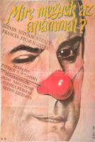 1986 Éri Jenő Tamás (1958-): "Mire megyek az apámmal?" francia film plakátja, MOKÉP, MTI Fotó, Bp., Offset-ny., hajtásnyomokkal, szakadásokkal, 80x60 cm