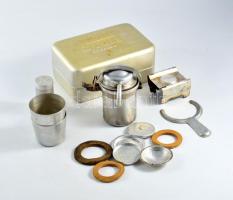 Sport presszó camping kávéföző készlet kompletten fém dobozában