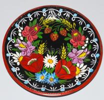 Gránit kerámia tányér, kézzel festett, jelzett, hibátlan d: 24 cm