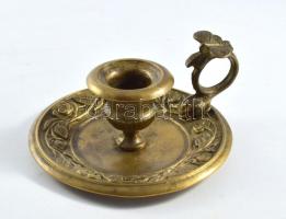 Lepkés, réz gyertyatartó, öntött, hibátlan d: 12 cm