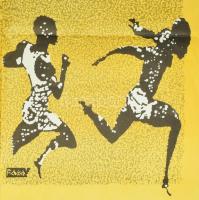 Fákó Árpád (1963-): Tricotex Kupa, Budapest Sportcsarnok, 1990. Nagyméretű plakát, papír, jelzett a ...