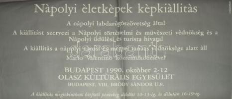 1990 Nápoly gouaches a '700-'800-as évek vízfestményein. Nagyméretű kiállítási plakát, pap...