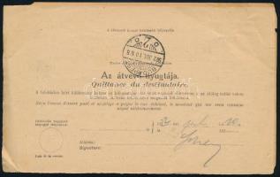 1922 Teljes csomagszállító 10 db Hivatalos bélyeggel és pótszállítólevéllel / Complete parcel card w...