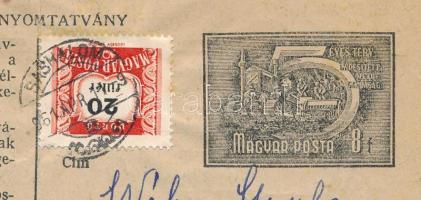 1961 8f Nyomtatvány 20f portóval / PS-printed matter with 20f postage due