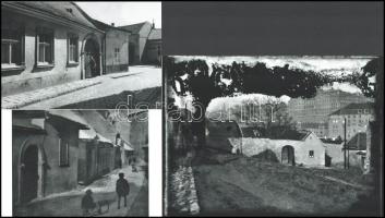 cca 1930 előtt, Budapest, Tabán, 3 db modern nagyítás, jelzés nélkül, 15x21 cm és 10x15 cm