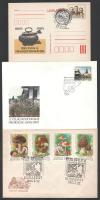 61 db küldemény, köztük blokkok, díjjegyesek, alkalmi bélyegzések is