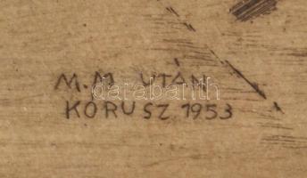 Munkácsy Mihály után Kórusz József (1927-2010): Anya gyermekeivel, rézkarc, papír, jelzett a karcon....