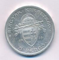 1938. 5P Ag "Szent István" T:AU,XF Adamo P8.1