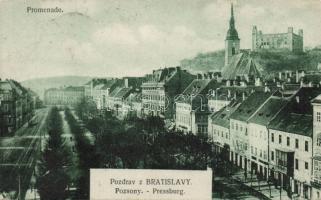 Pozsony square with castle (EB)