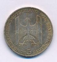 NSZK 1978D 5M Ag "Gustav Stresemann" T:AU patina Krause KM#147 FRG 1978D 5 Mark Ag "Gustav Stresemann" C:AU patina Krause KM#147