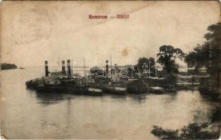1911 Komárom, Komárno; kikötő, gőzhajók. Kiadja Laky Béla / port, steamships (fl)