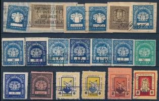 17 db hódmezővásárhelyi városi illetékbélyeg