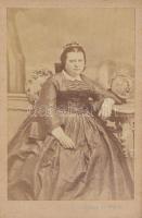 ca 1860 Dr, Visy Istvánné, Geöcz Fány vizitkártya fotó, Bayer és Weber pécsi műterméből 6,5x10 cm