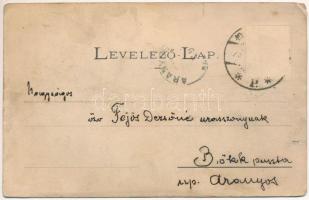 1905 Báziás, indóház, vasútállomás, vonatok / Stations Gebäude / railway station, trains (szakadás /...