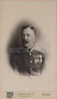 1909 Geöcz Virgil (1858-?) tábornok, ekkor alezredes aláírt kabinetfotó 11x17 cm
