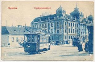 1907 Nagyvárad, Oradea; Pénzügyigazgatóság, villamos / financial palace (EB)