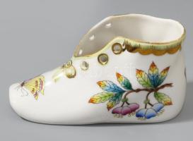 Herendi Viktória mintás cipő, jelzett, kopással, h: 10 cm